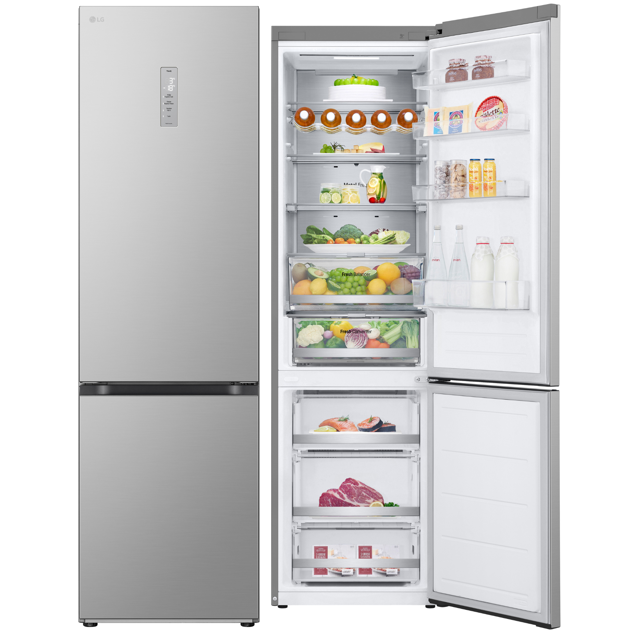 FRIGORÍFICO COMBI LG GBV7270CPY, 203x60, INOX, DISPLAY, METALFRESH - C